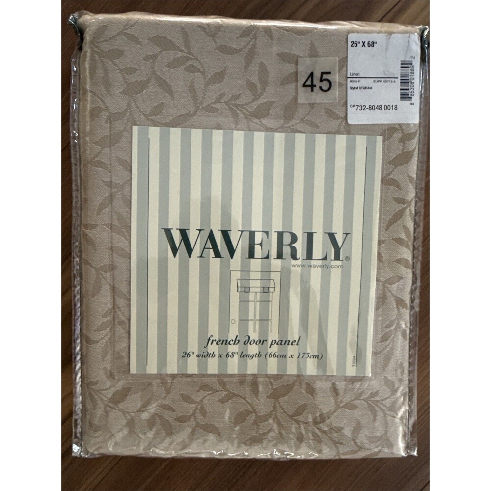 1 Waverly French Door Panel RICHMOND  Linen  26 X 68"  NEW